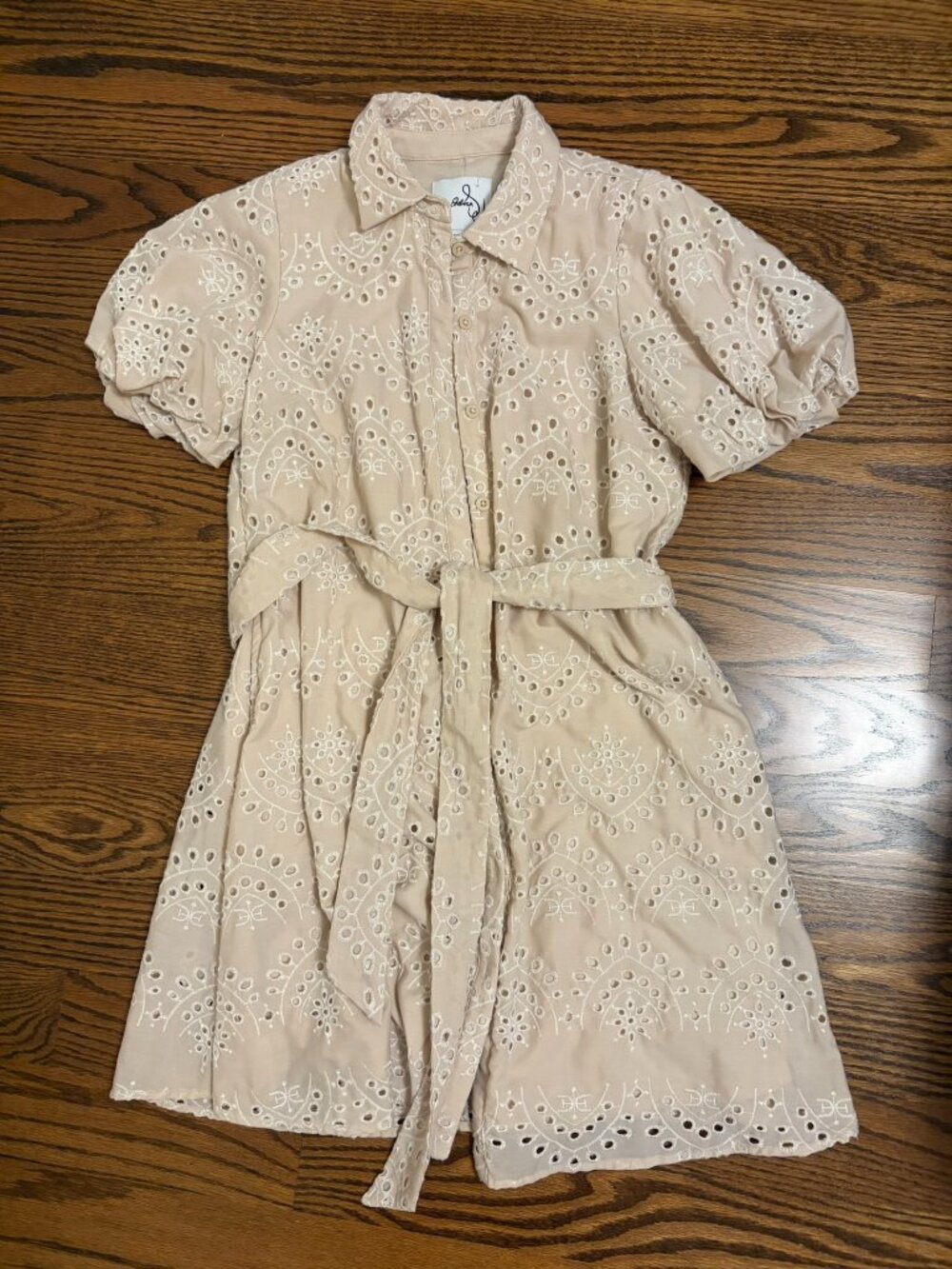 Sam Edelman Mini Eyelet Button-Down Dress